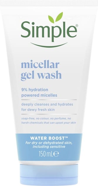 غسول للوجه سمبل مرطب ميسيلار جل للبشرة الجافة الحساسة Simple Micellar Gel Wash 150ml