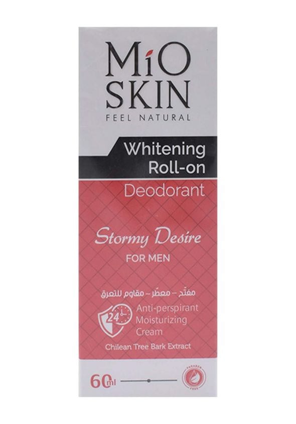 مزيل العرق ومفتح للبشرة للرجال رول برائحة ستورمي ديزاير 60 مل من ميو سكن Mio Skin Whitening Roll-on Deodorant
