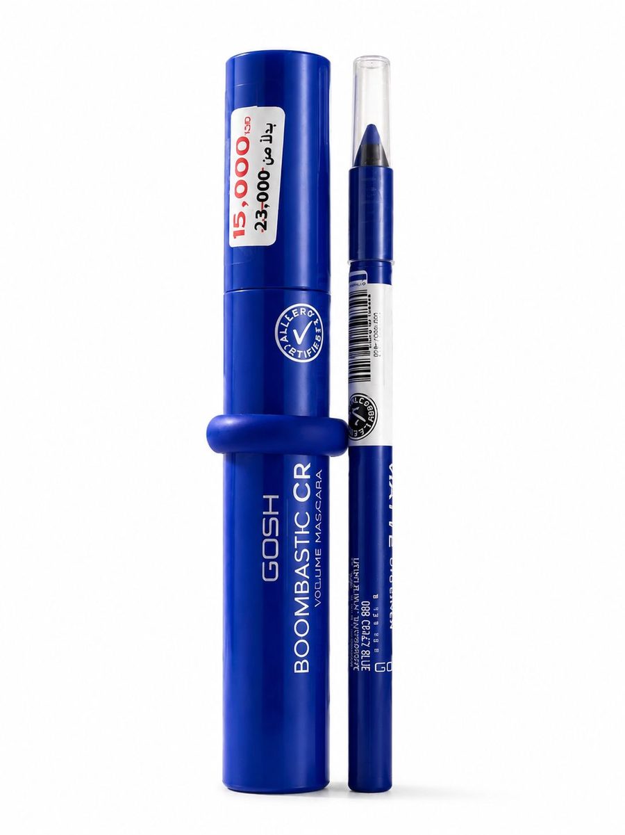 GOSH BOOMBASTIC CRAZY MASCARA | كوش ماسكارا بومباستك عرض مسكارة وكحل بلون ازرق