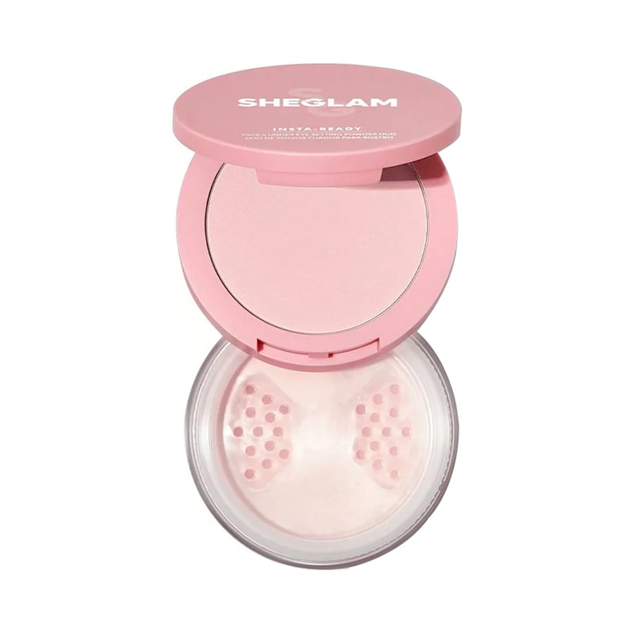 Sheglam Insta-Ready Face & Under Eye Setting Powder Duo | شيكلام لوس بودرة تثبيت المكياج ثنائية شفافة للوجه وتحت العين
