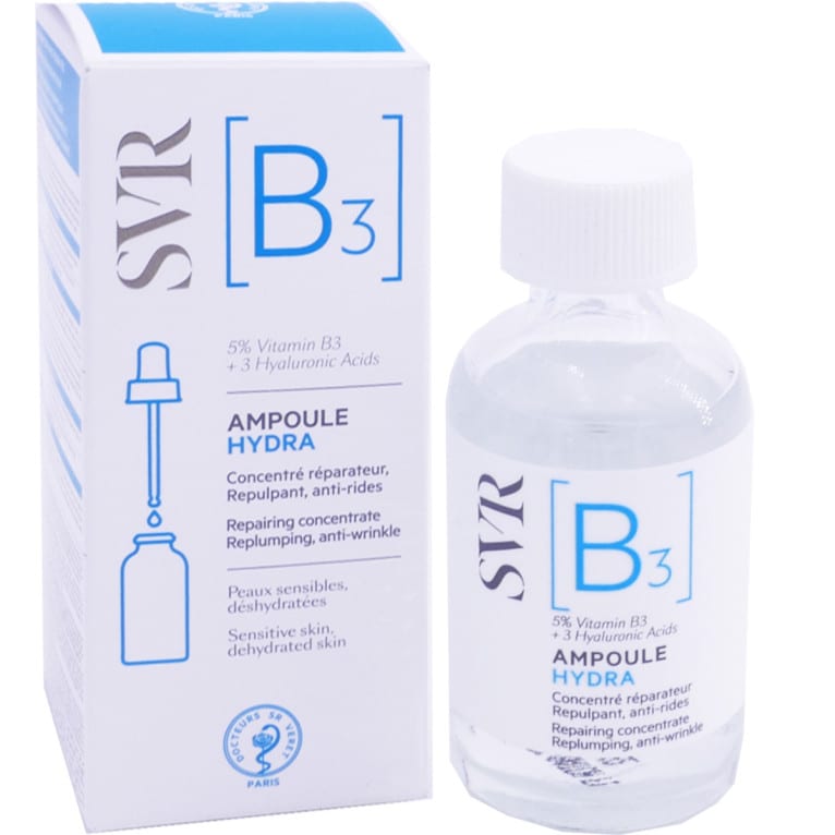 SVR Hydra Vitamin B3 Ampoule Filling Repair Concentrate - 30ml | اس في ار سيروم هاليرونيك اسيد وفيتامين b3لترميم البشرة - 30 مل