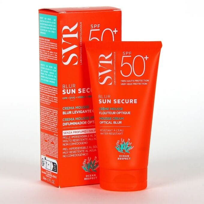 SVR Sun Secure Blur Mousse Cream Optical Blur SPF50+ - 50ml | اس في ار واقي شمس سيكيور بلور بعامل حماية 50% - 50 مل