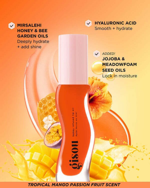 Gisou Honey Infused Tinted Lip Oil MANGO PASSION PUNCH جيسو زيت الشفاه الملون بالعسل والمانكو