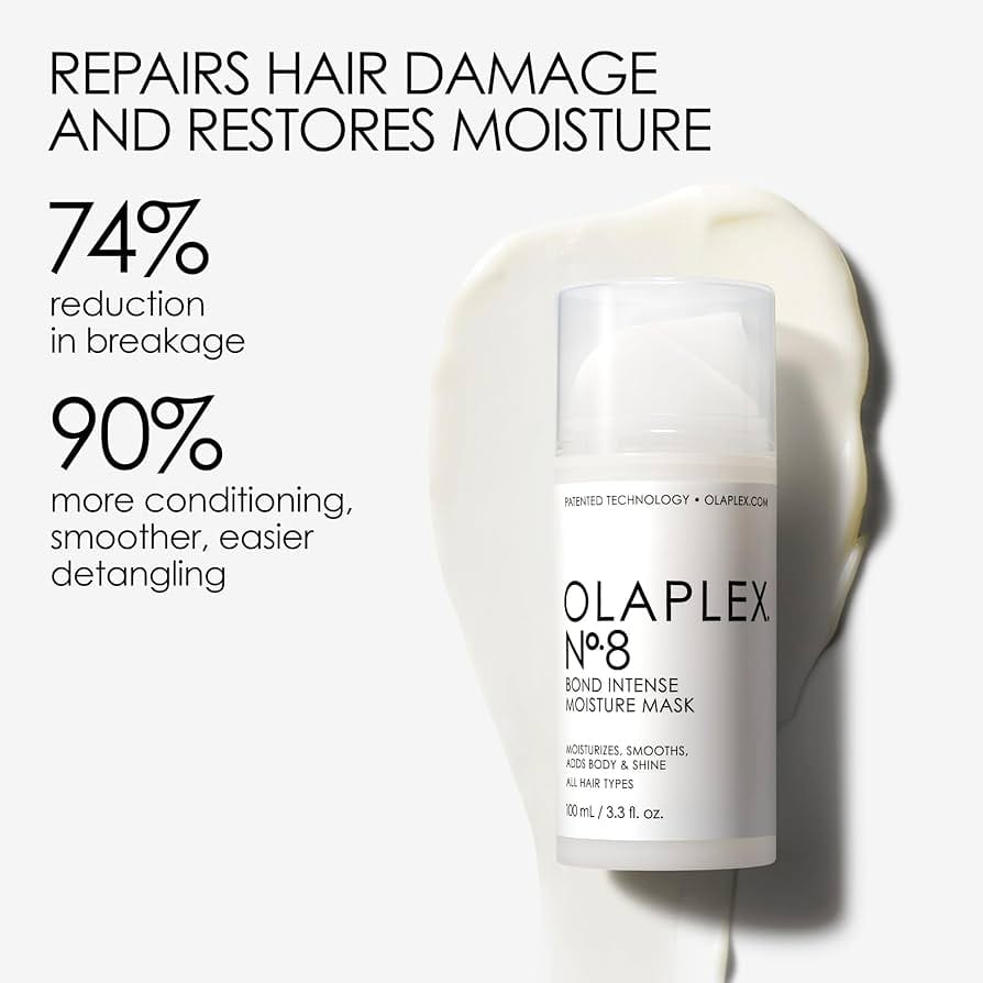 Olaplex No.8 Bond Intense Moisture Mask قناع علاج الشعر التالف من أولابليكس رقم 8 بوند إنتنس مويستشر ديماج ريبير 100 مل