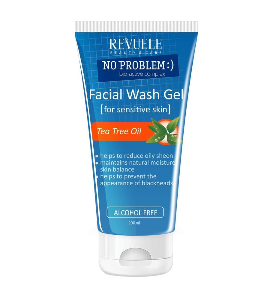 Revuele No Problem Tea Tree Face Wash Gel For Sensitive Skin - 200ml | ريفيول غسول بالشاي الأخضر - 200 مل