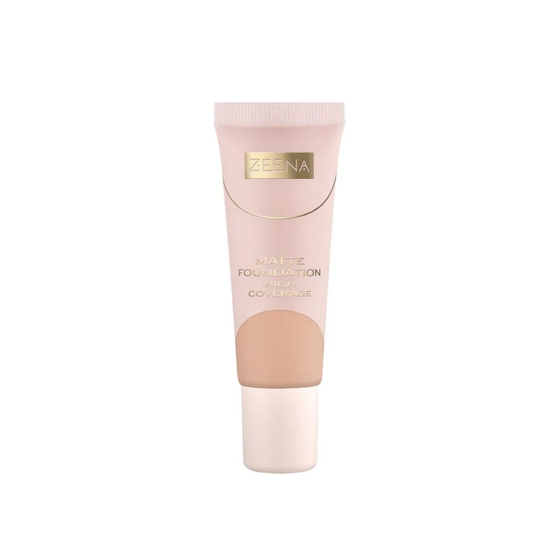ZEENA Matte Foundation High Coverage - | زينة كريم أساس مات بتغطية عالية - 25 مل