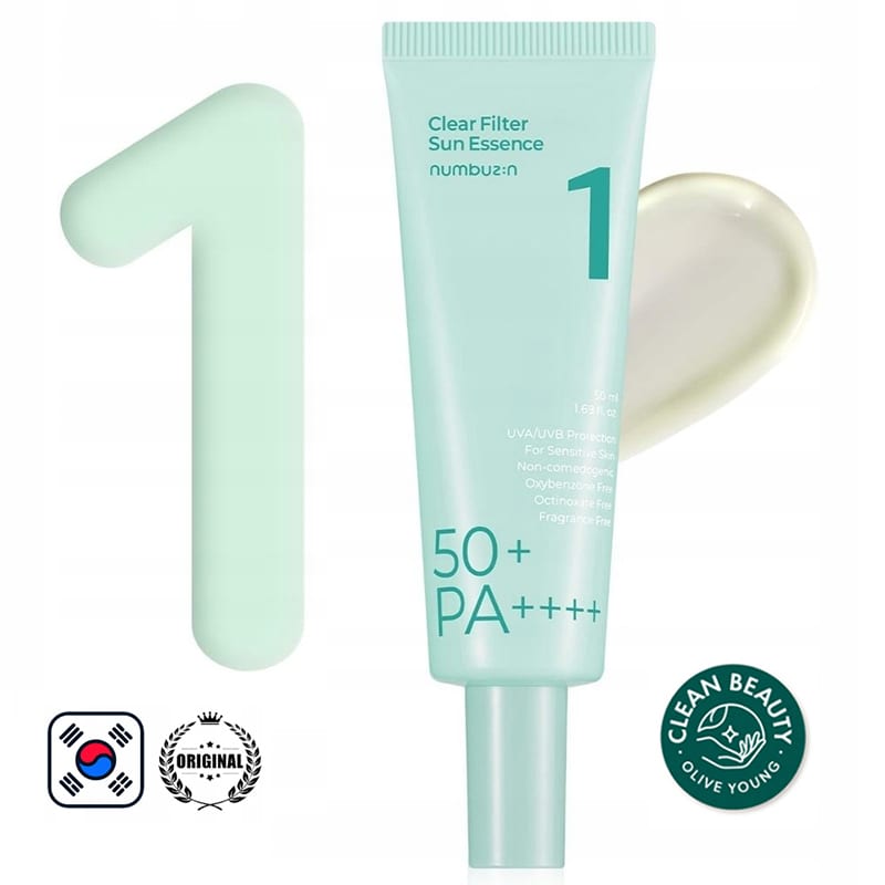 Numbuzin No. 1 Clear Filter Sun Essence SPF50+ PA+++ - 50ml | نمبوزين كريم واقي شمسي spf50+ - 50 مل