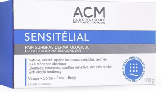صابون سينسيتيليال تنظيف البشرة الجافة والحساسة من أي سي إم - 100 جرام ACM SENSITELIAL ULTRA RICH DERMATOLOGICAL BAR 100GM