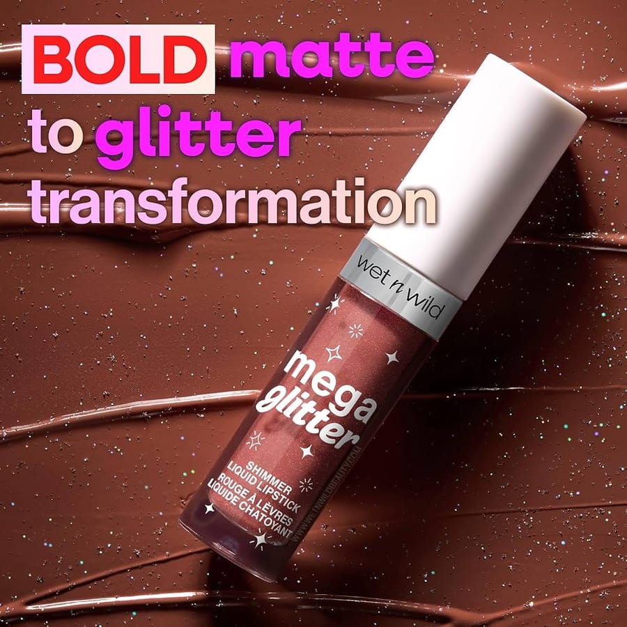 wet n wild Mega Glitter Shimmer Liquid Lipstick أحمر شفاه سائل لامع ميجا جليتر من ويت آند وايلد