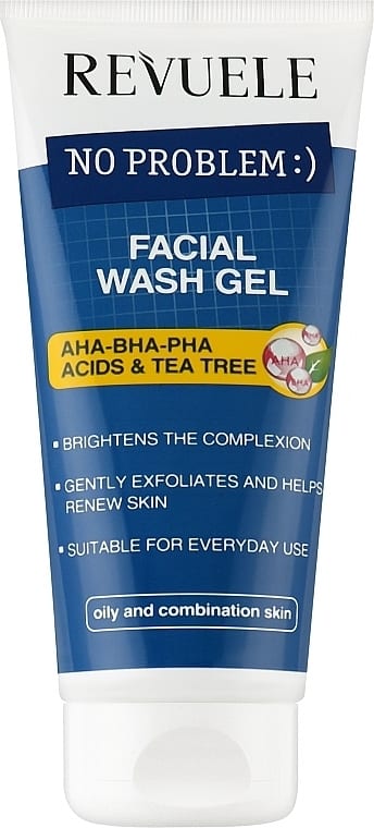 Revuele AHA-BHA-PHA Facial Wash Gel Acids & Tea Tree - 200ml | ريفويل غسول جل للوجه بالأحماض و شجرة الشاي - 200 مل