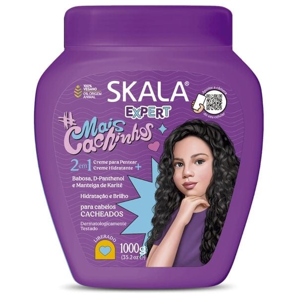 Skala Mais Cachinhos Cream - Replenishes Dryness and Defines Waves, 1000 g كريم سكالا ميس كاشينهوس - يجدد الجفاف ويحدد التموجات، 1000 جرام