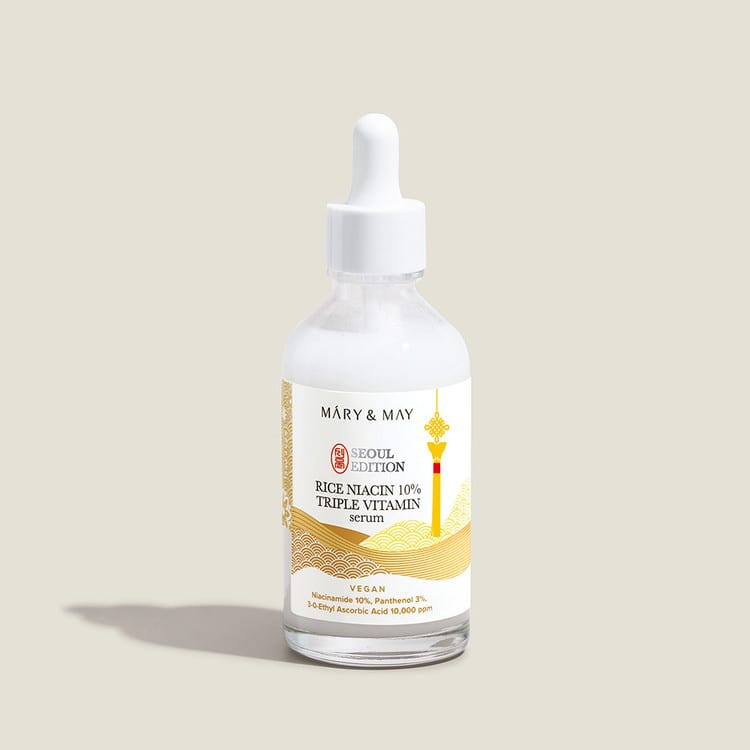 Mary&May Rice Niacin 10% Triple Vitamin Serum 80ml سيروم الفيتامينات الثلاثية ماري اند ماي رايس نياسين 10٪ مع النياسيناميد 10٪ والأرز 80 مل