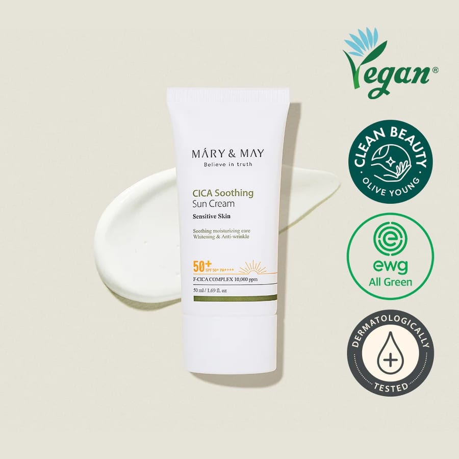 Mary&May CICA Soothing Sun Cream SPF50+ PA++++ 50 ml واقي شمس ماري اند ماي بالسيكا
