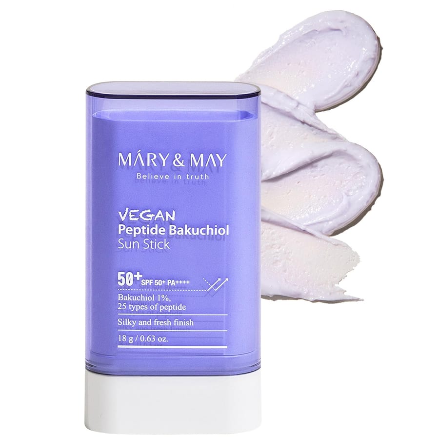Mary&May Vegan Peptide Bakuchiol Sun Stick SPF50+ PA++++ ستك واقي شمس النباتية من ماري اند ماي، ببتيد باكوتشيول، عامل حماية من الشمس 50+