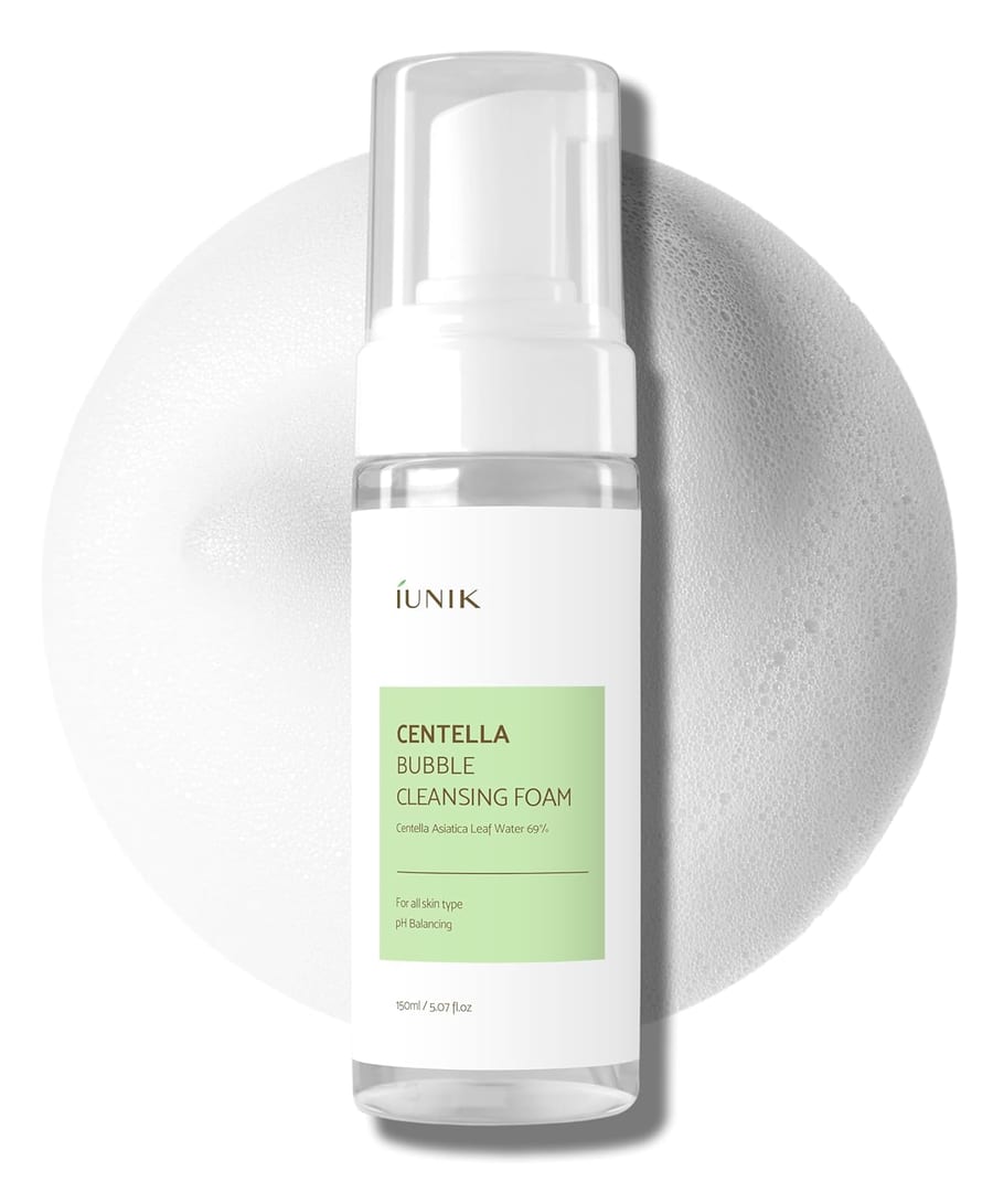 IUNIK Centella Bubble Cleansing Foam - 150ml | ايونيك غسول رغوي بخلاصة عشبة السينتلا – 150 مل