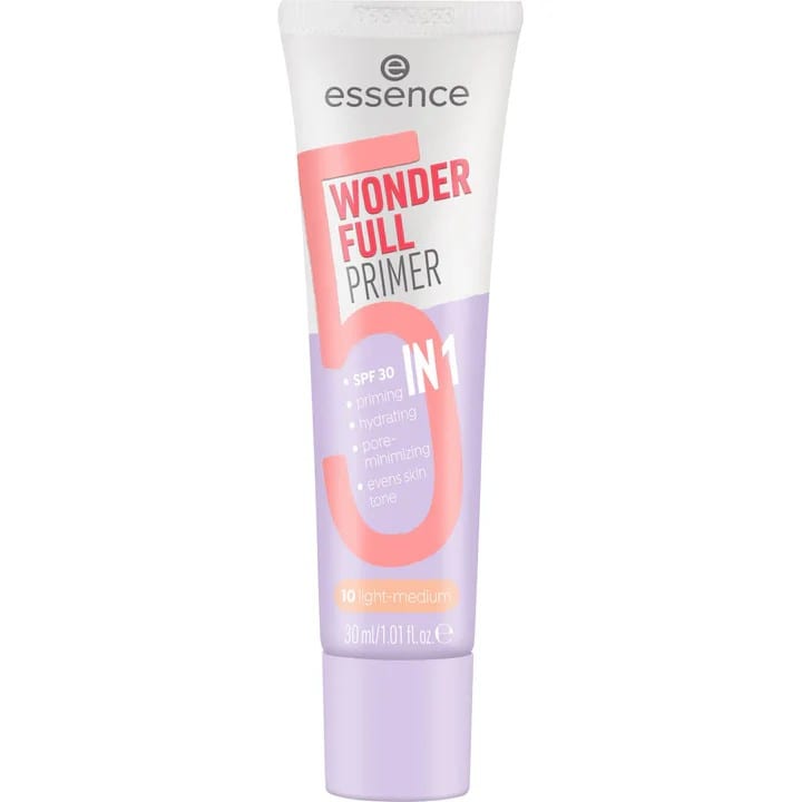 برايمر اسنس Essence Wonder Full Primer 5 في 1، لون بيج شفاف، لقاعدة مكياج ناعمة