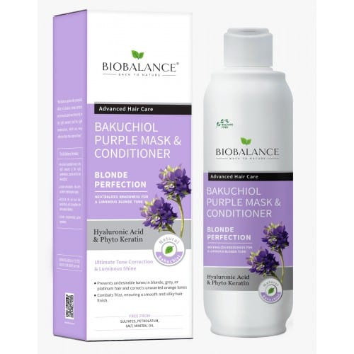 Bio Balance Bakuchiol Purple Mask & Conditioner - 330ml | بايو بالانس بلسم الباكوشيول للشعر السلفر والبلاتيني - 330 مل