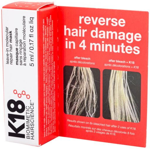 K18 Leave-in Molecular Repair Hair Mask ماسك معالج للشعر 5مل حجم صغير