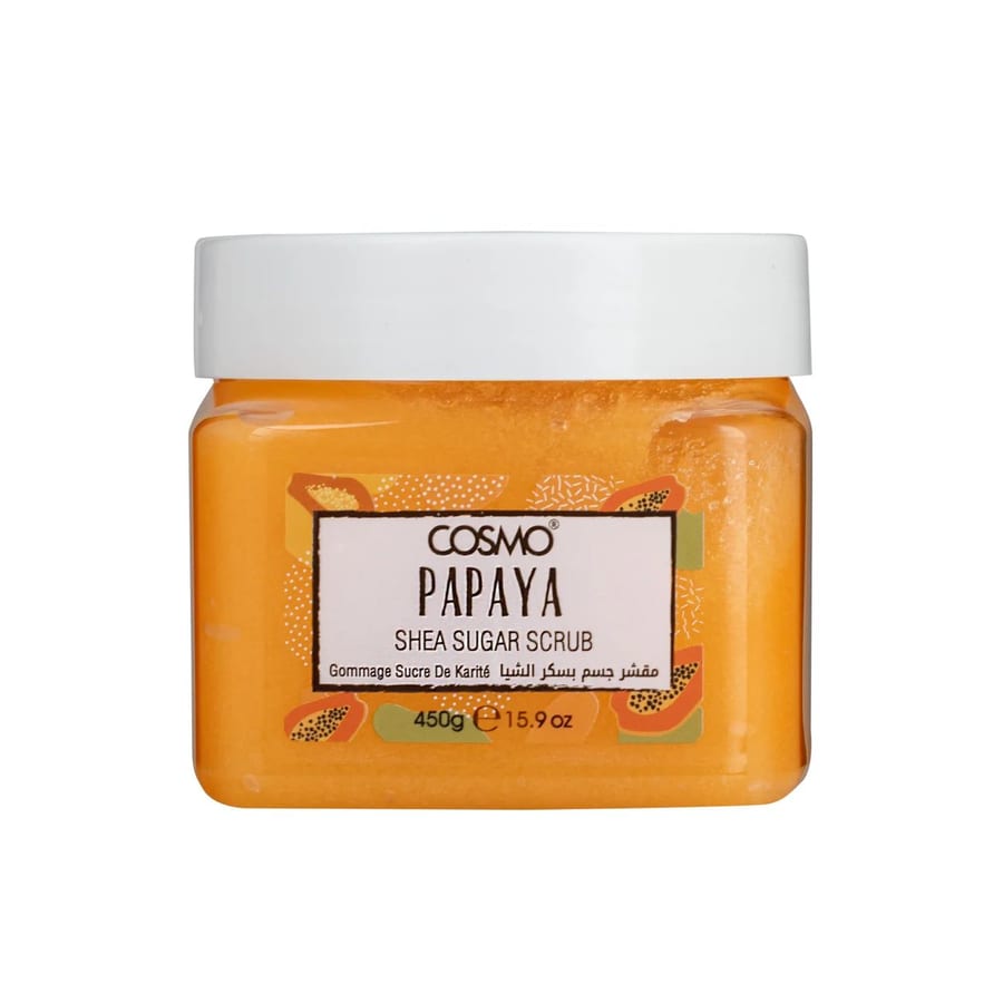 COSMO PAPAYA SHEA SUGAR SCRUB 450g مقشر الجسم بسكر الشيا من كوزمو