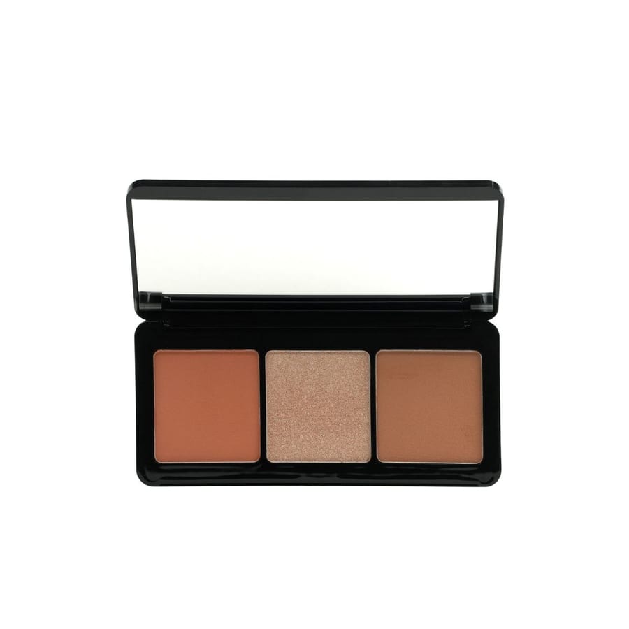 سافو باليت ثلاثي بلشر واضاءة ورونز للخدود مشمي مطفي savo glam skin trio