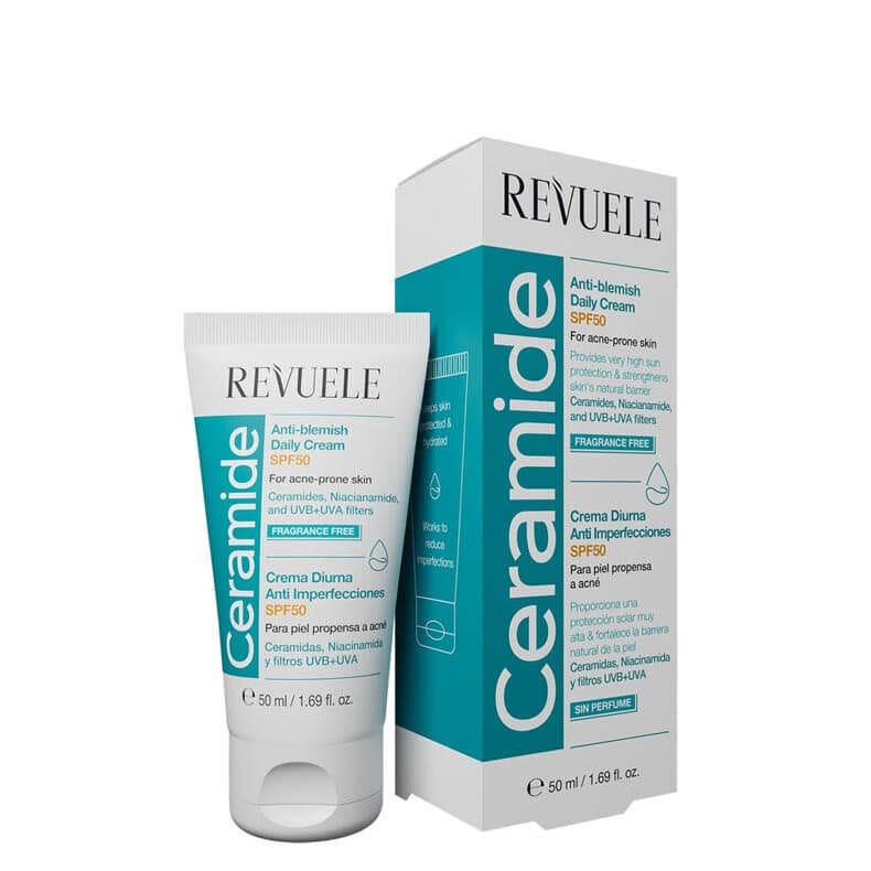 Derma Focus Ceramide Anti-Blemish Daily Cream Spf50, 50Ml كريم ريفولي سيراميد النهاري المضاد لحب الشباب - 50 مل