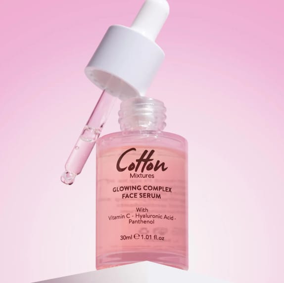 قطن سيروم الوجه بفيتامين C وحمض الهيالورونيك Glowing Complex Face Serum Vitamin C Hyaluronic cotton