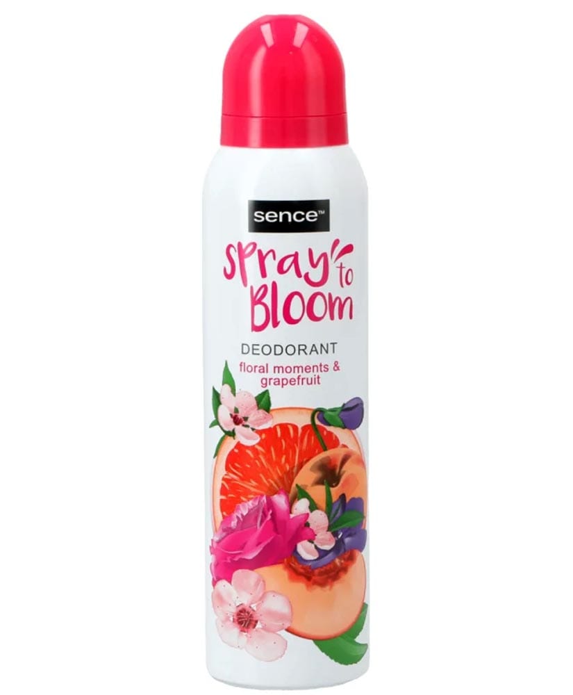 Sence Deo spray Sence Spray, Bloom Floral Moments & Grapefruit 150ml بخاخ مزيل العرق سينس، برائحة زهور بلوم فلورال مومنتس والجريب فروت، 150 مل