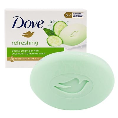 Dove Refreshing Beauty Bar Cucumber & Green Tea صابون دوف المنعش للجمال بنكهة الخيار والشاي الأخضر 90 للوجه والجسم واليد