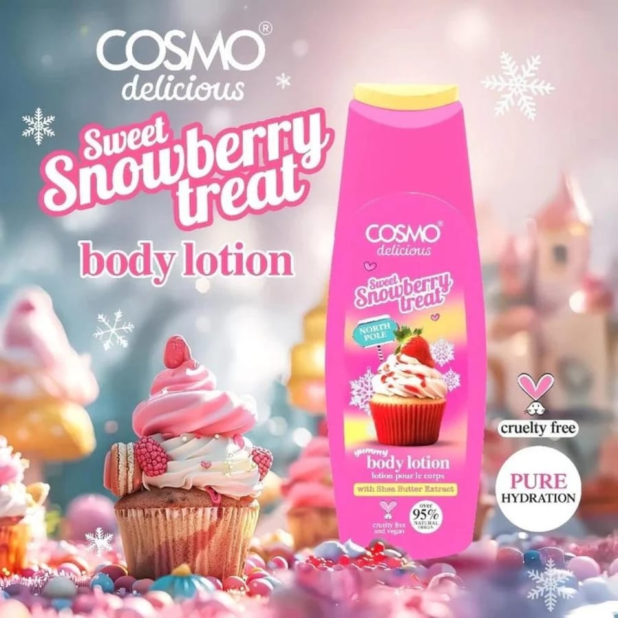 لوشن برائحة التوت الثلجي الحلو من كوزمو ديليشس - 400 مل COSMO Sweet Snowberry Treat Body Lotion
