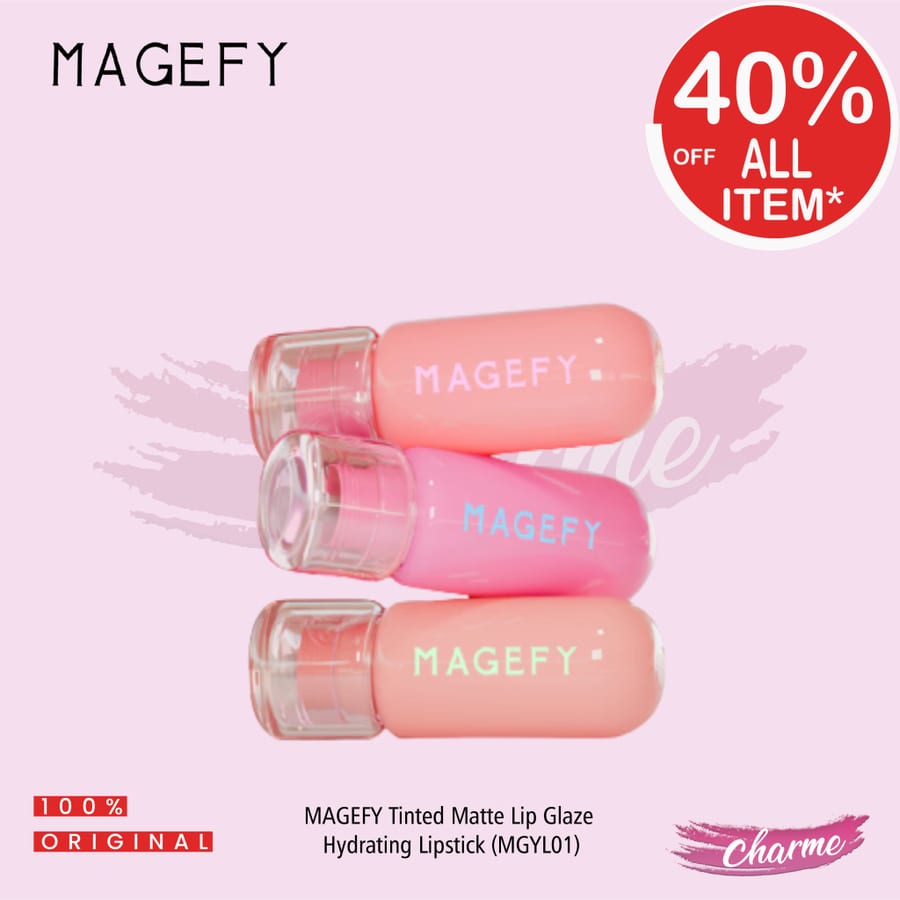 Magefy Tinted Matte Lip Glaze Hydrating Lipstick احمر شفاه ماجيفي المرطب والملون غير اللامع