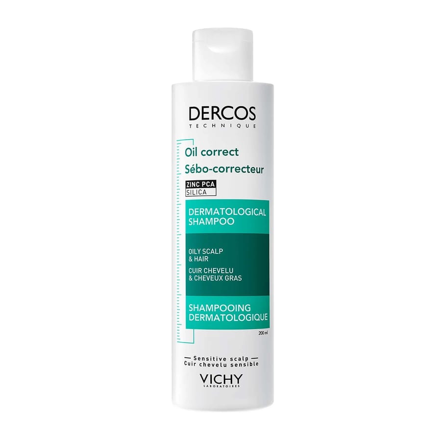 شامبو ديركوس تكنيك للتحكم في الدهون من فيشي - 200 مل Dercos Oil Correct Shampoo - Zinc PCA & Silica