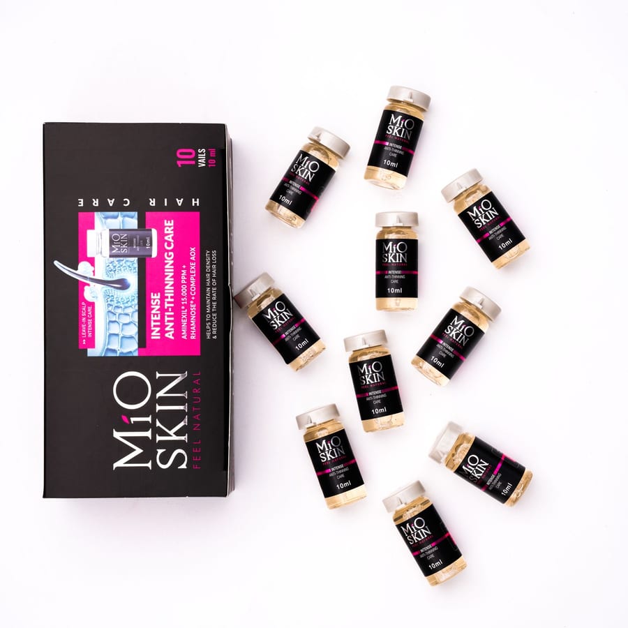 MIO SKIN INTENSE ANTI-THINNING CAR X 10 VAILS 10ml مايو سكن بگج امبولات للعناية بالشعر المتساقط