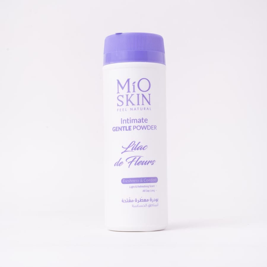 MIO SKIN FEEL NATURAL INTIMATE GENTLE POWDER – LILAC DE FLEURS 100g مايو سكن بودرة مفتحة ومعطرة للمناطق الحساسة