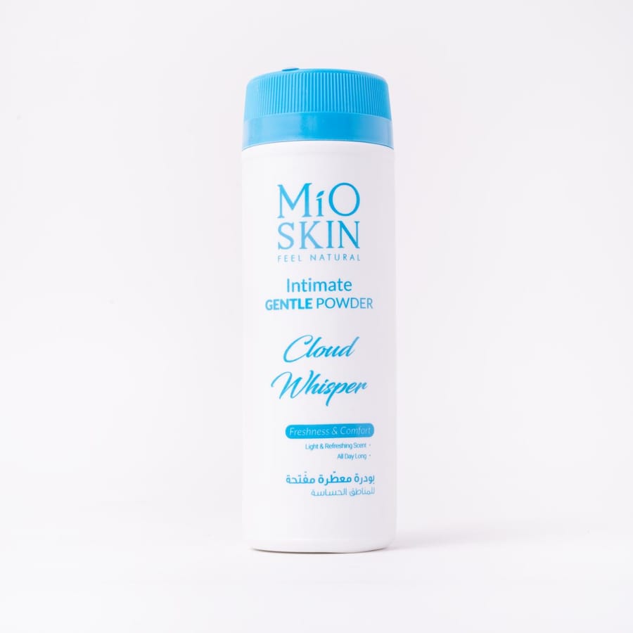 MIO SKIN INTIMATE GENTLE POWDER – CLOUD WHISPER 100g مايو سكن بوردة معطرة ومفتحة للمناطق الحساسة