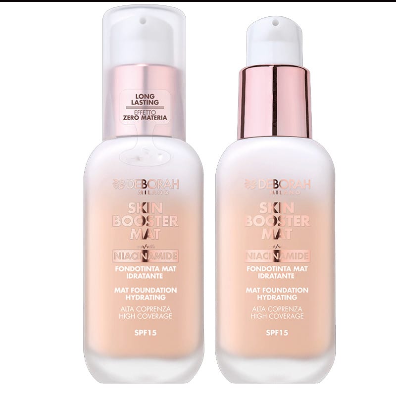 ديبورا كريم أساس مرطب للبشرة - عامل حماية من الشمس 15 - مع النياسيناميد DEBORAH SKIN BOOSTER MAT FOUNDATION HYDRATING - SPF 15 - WITH NIACINAMIDE Fond de teint