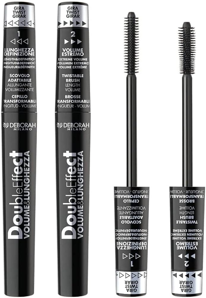 DEBORAH Double Effect Black Mascara ديبورا ماسكارا سوداء مزدوجة التأثير