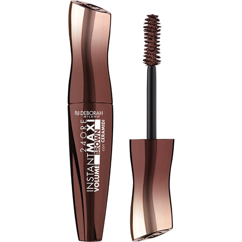 DEBORAH MASCARA 24H INSTANT MAXI VOLUME CHOCOLATE BROWN ماسكارا ديبورا، تدوم 24 ساعة، تمنح كثافة فائقة، لون بني شوكولاتة