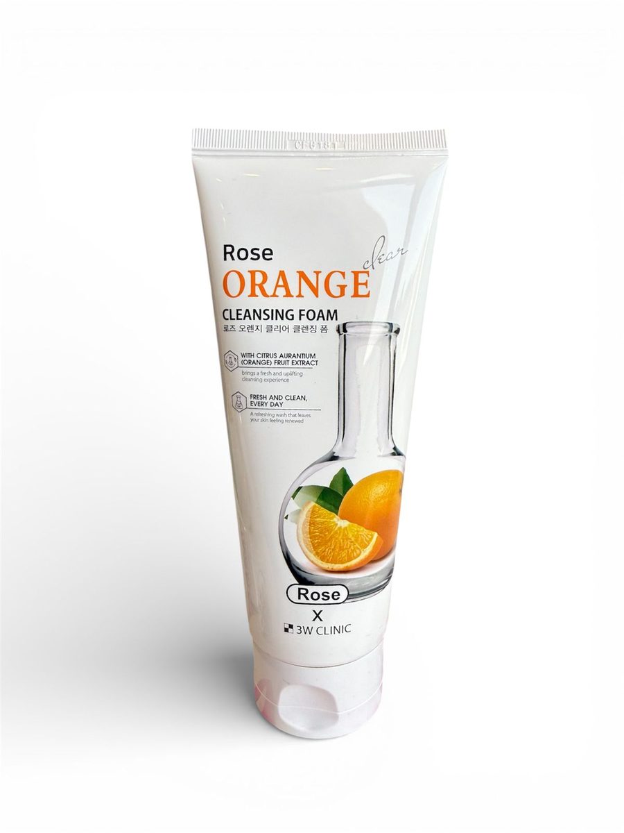 3W CLINIC ROSE ORANGE CLEANSINIG FOAM غسول رغوي للوجه بالبرتقال 150 مل