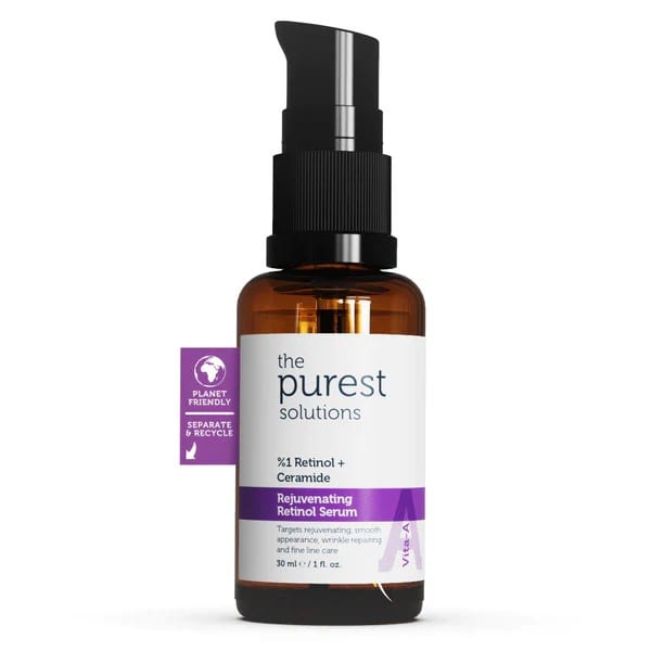 مصل الريتينول المجدد للوجه من ذا بيورست سولوشنز 1% ريتينول + سيراميد - 30 مل | The Purest Solutions 1% Retinol + Ceramide Rejuvenating Face Serum - 30ml