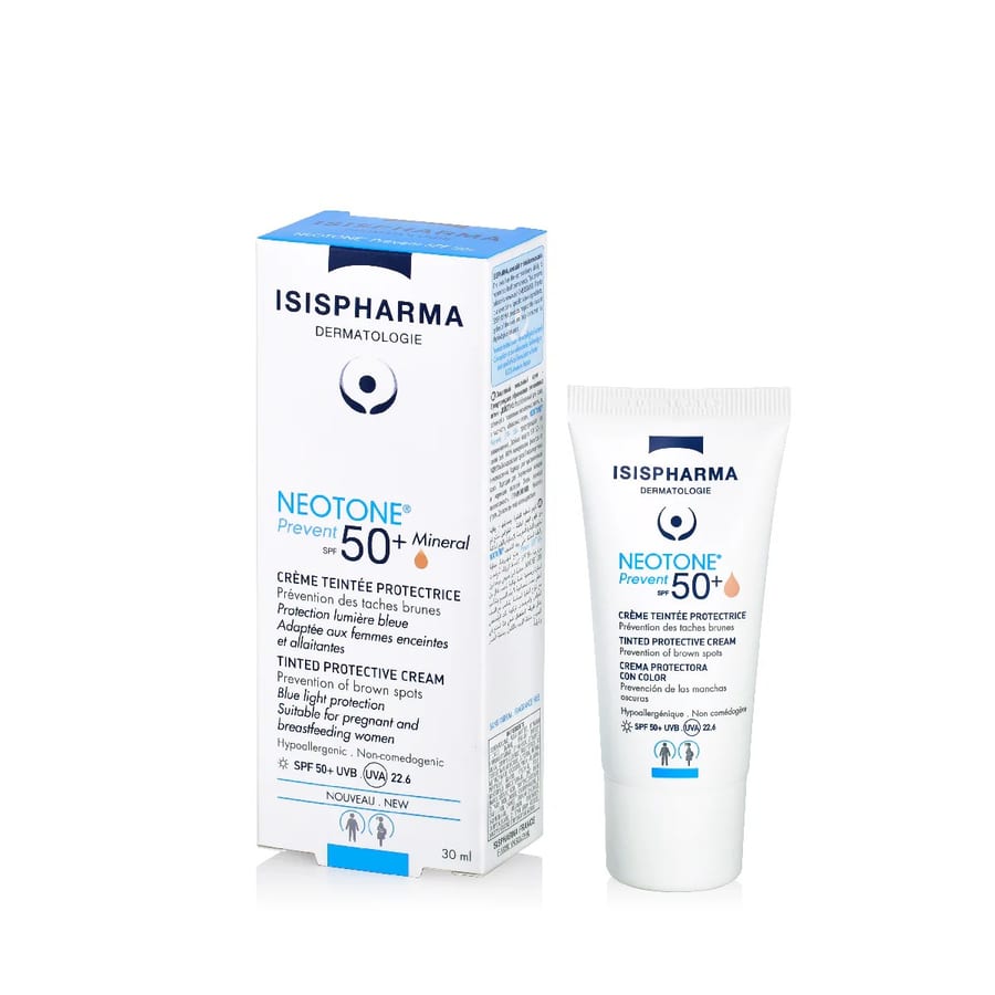 Isispharma Neotone Prevent FPS50+ Claro Protector despigmentante con color 30 ml ايزيس فارما واقي الشمس المزيل للتصبغات نيوتون بريفنت بعامل حماية من الشمس 50+ مع لون، 30 مل