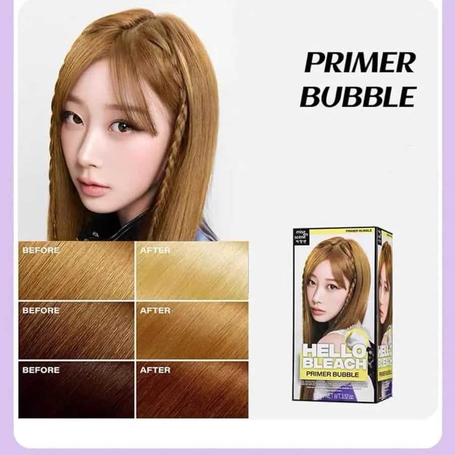 MISE EN SCENE New Hello Bleach Primer Bubble 100g صبغ شعر ميز أون سين برايمر هيلو بليتش الجديد برغوة 100 غرام