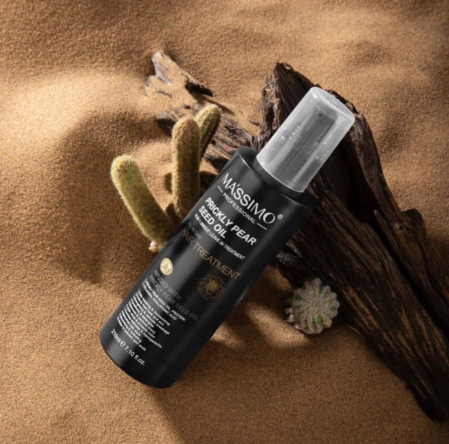 massimo professional prickly seed oil 10in 1 uniqun leave in treatment ماسيمو بروفشينال ليف ان معالج للشعر بزيت بذور التين الشوكي 210 مل