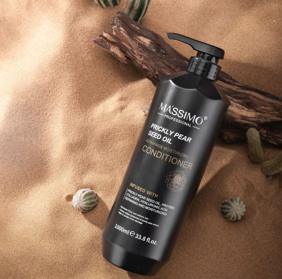 massimo professional prickly seed oil repairing & moisturizing conditioner ماسيمو بروفيشنال مكيف لتغذية وترطيب الشعر بزيت بذور التين الشوكي 1000 مل