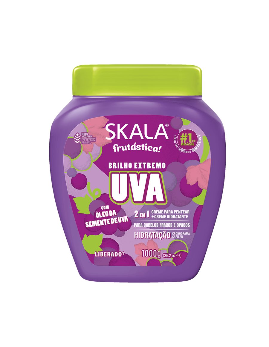 Skala Fruitastic! Crape 2en1 Crema Tratamiento Peinar y Brillo 1000g سكالا فروتاستيك كريم تصفيف الشعر ومنحه لمعاناً 2 في 1، 1000 غرام