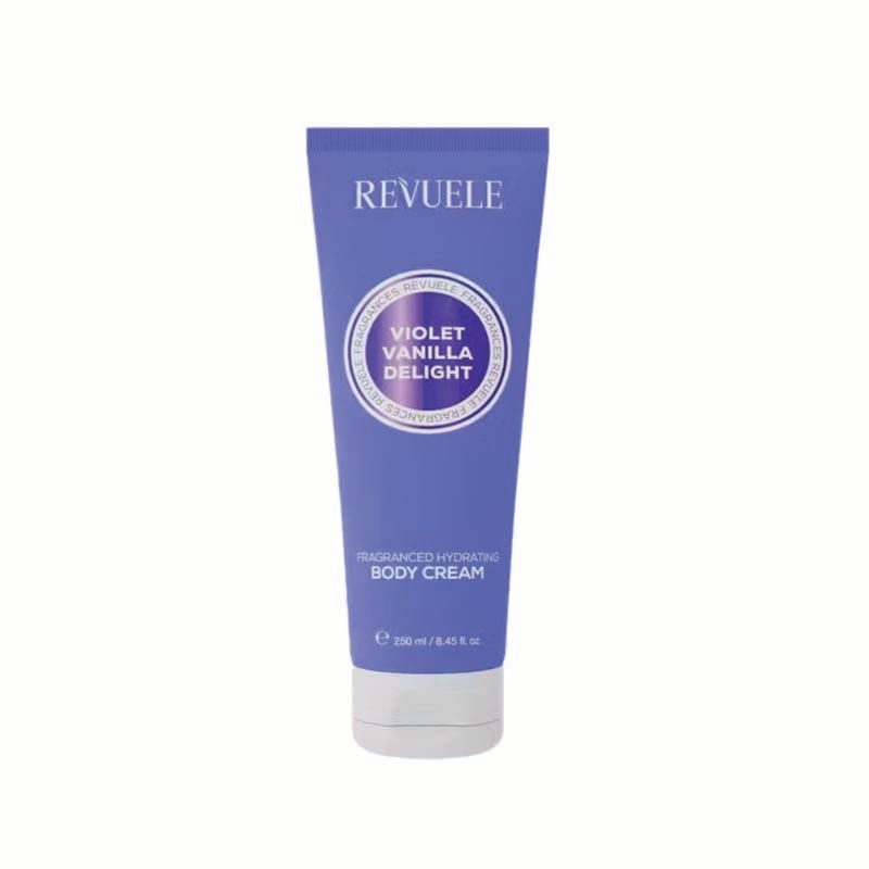 Revuele Violet Vanilla Delight Fragranced Hydrating Body Cream 250ml ريفولي كريم مرطب للجسم برائحة فانيليا بنفسجية لذيذة
