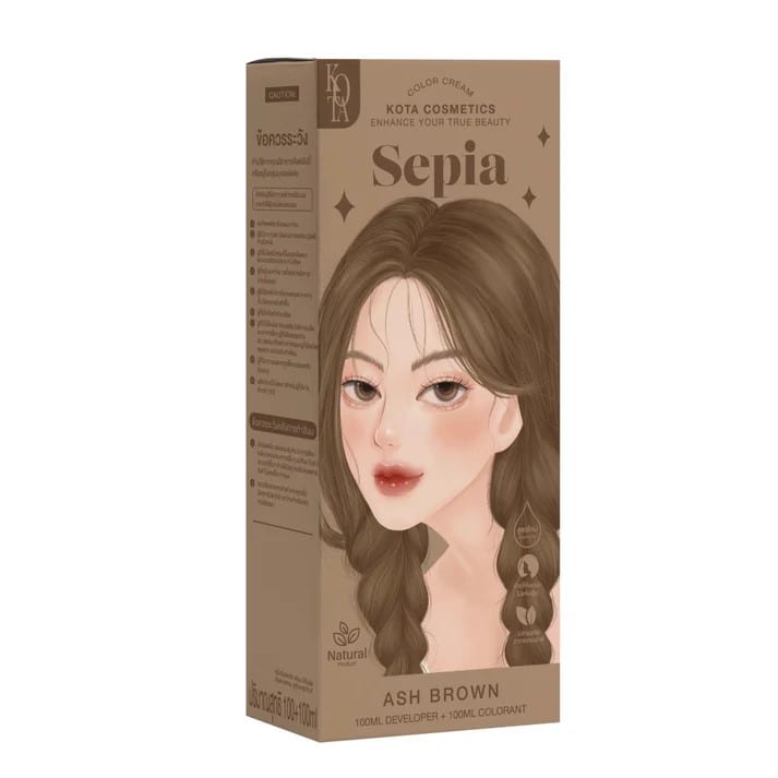 صبغة شعر لون بني رمادي | Kota SEPIA – ASH BROWN