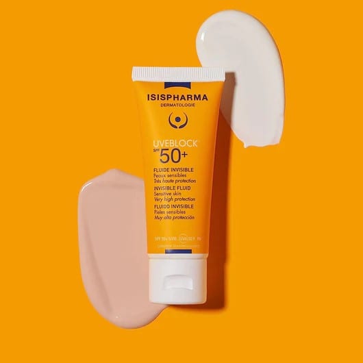 واقي شمس سائل من ايزيس فارما ISIS PHARMA UVEBLOCK FLUIDE 50+ TEINTE 40ML