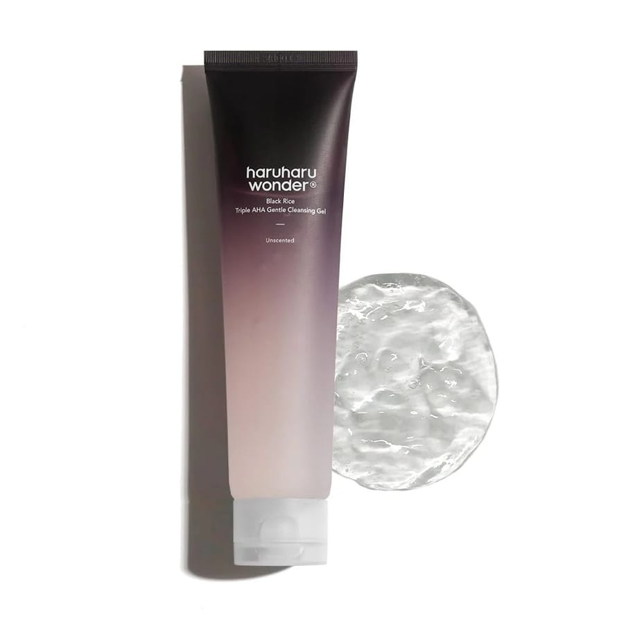 هاروهارو وندر جل تنظيف لطيف ثلاثي الأحماض الأمينية ألفا هيدروكسي، 100 مل haruharu wonder Black Rice Triple AHA Gentle Cleansing Gel 100 ml