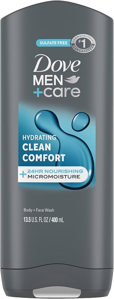 Dove Clean Comfort Body and Face Wash by Dove for Men - 13.5 oz Body Wash, 400 ml غسول الجسم والوجه دوف كلين كومفورت من دوف للرجال - غسول للجسم 400 مل