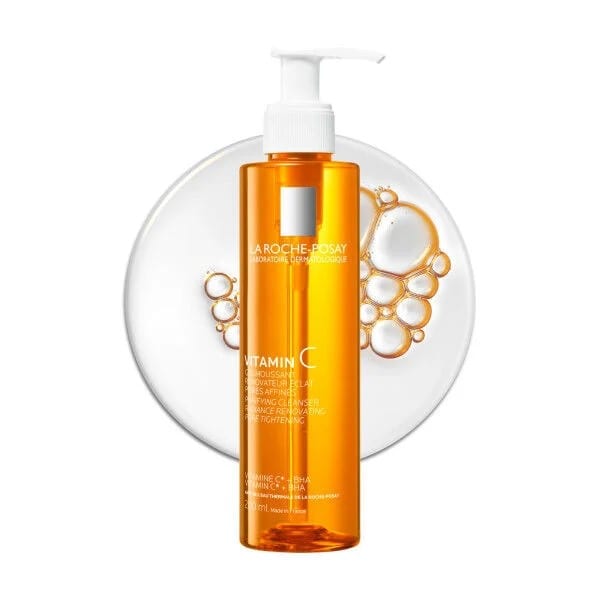 La Roche-Posay Vitamin C Purifying Face Cleanser. 200ml. لاروش بوزيه غسول منقي ومفتح للبشرة لجميع أنواع البشرة، حتى البشرة الحساسة والدهنية